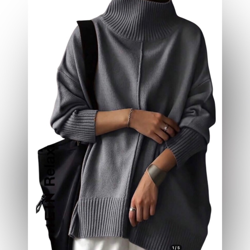‼️MOVING‼️ NEW Turtleneck Long Sleeve Sweater Sz.6 (M) Dark Gray